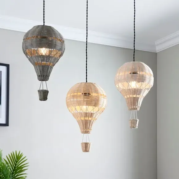 Hot Air Balloon Pendant Shade - Natural, Rattan