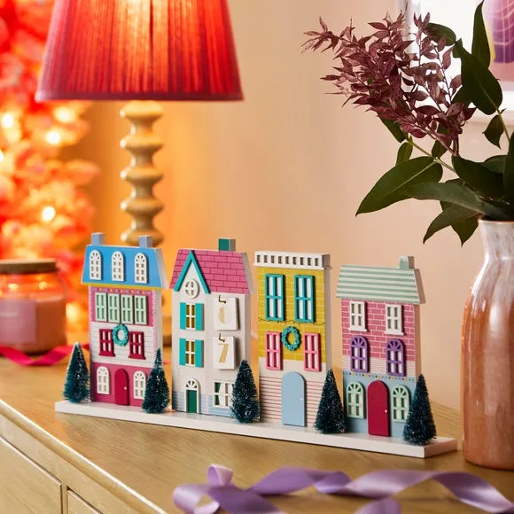 House-Shaped Christmas Countdown - Multicolor, Wood image