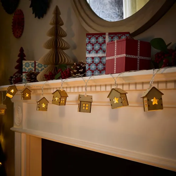 House String Lights - Natural, Wood image