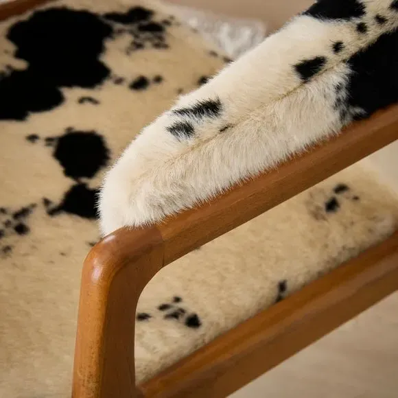 Hugh Dining Chair - Cow Print, Faux Fur
