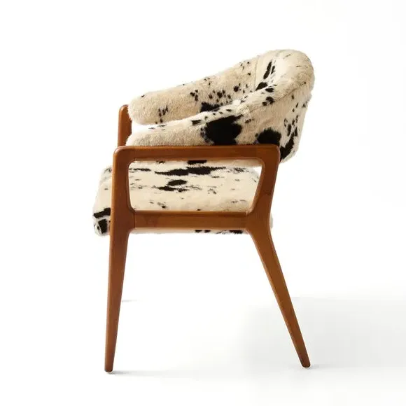Hugh Dining Chair - Cow Print, Faux Fur