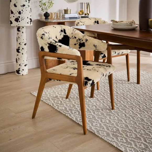 Hugh Dining Chair - Cow Print, Faux Fur image