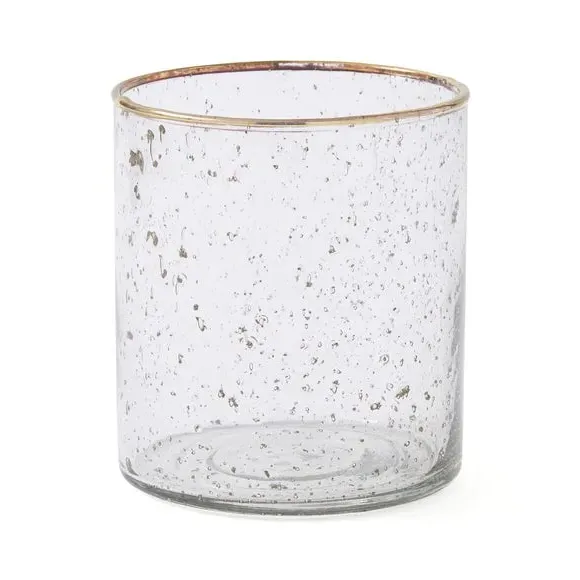 Hurricane Candle Holder with Foiling - Gold Glass