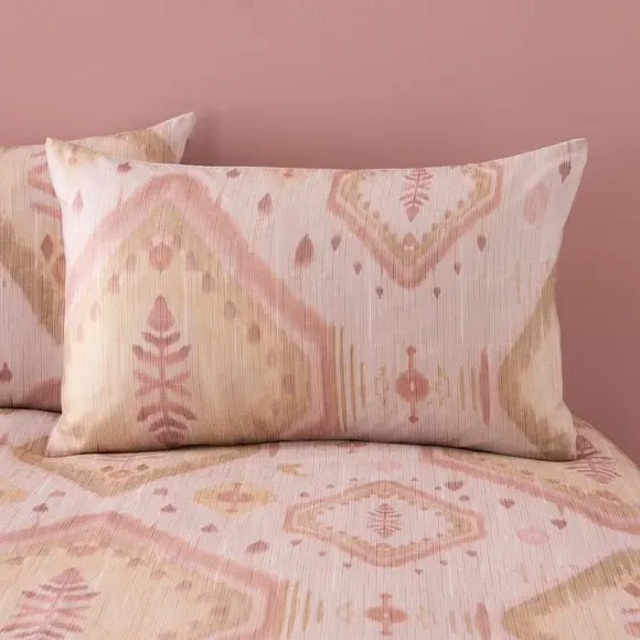 Ikat Duvet Cover & Pillowcase Set - Blush, Cotton