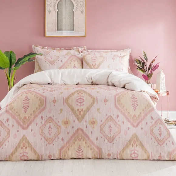 Ikat Duvet Cover & Pillowcase Set - Blush, Cotton image