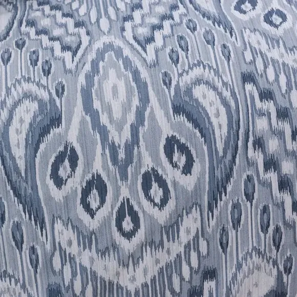 Ikat Duvet Cover Set with Button Closure - Blue, Cotton