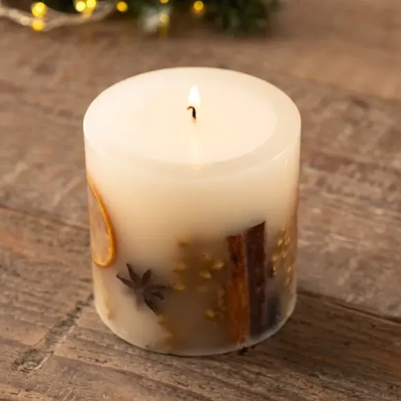 Inclusion Candle with Botanicals - White, Wax