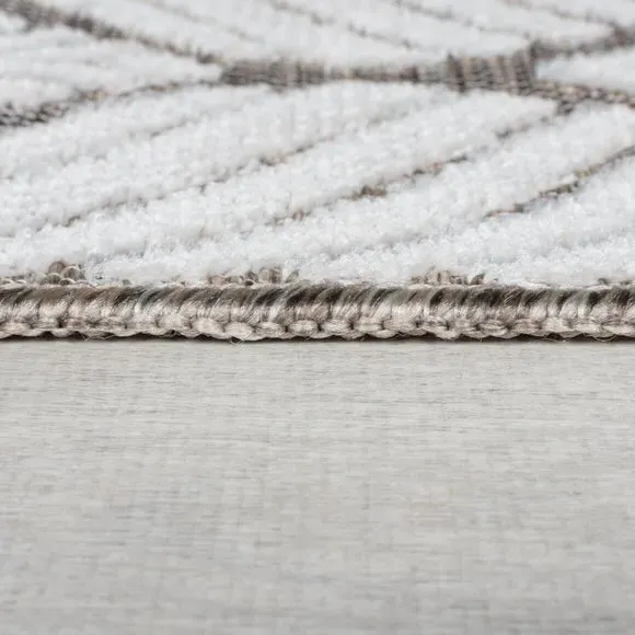 Indoor Outdoor Rug with Leaf Design - Natural
