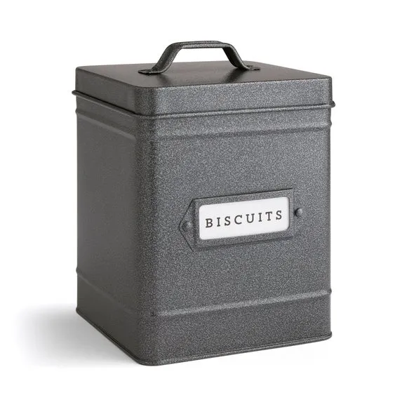 Industrial Biscuit Tin - Grey, Steel