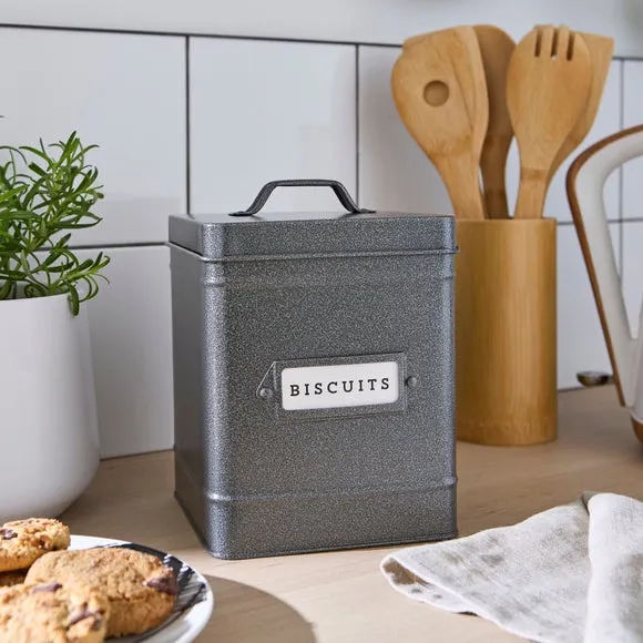 Industrial Biscuit Tin - Grey, Steel image