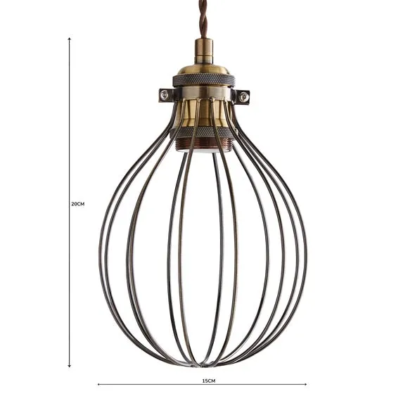 Industrial Bulb Cage - Antique Brass, Metal