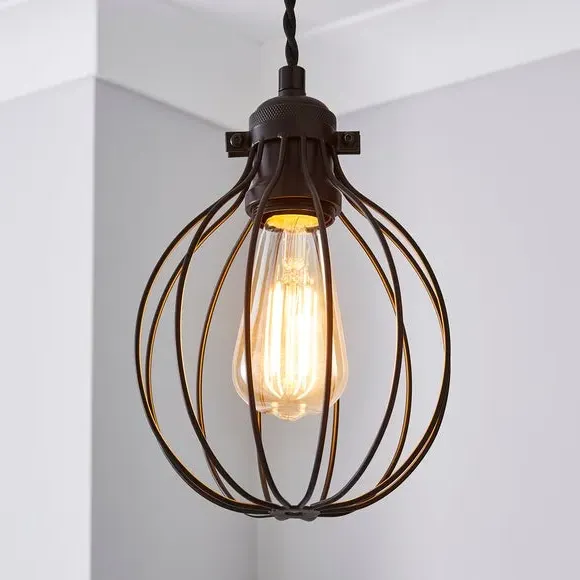 Industrial Bulb Cage - Black, Metal