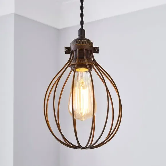 Industrial Bulb Cage - Bronze, Metal