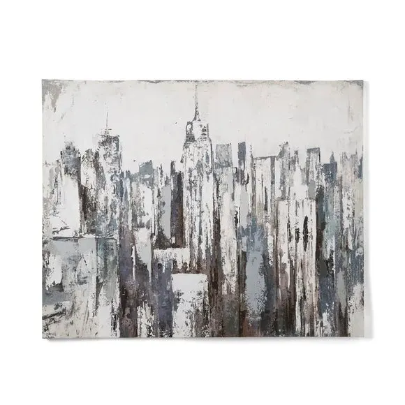 Industrial Cityscape Canvas Print - Grey