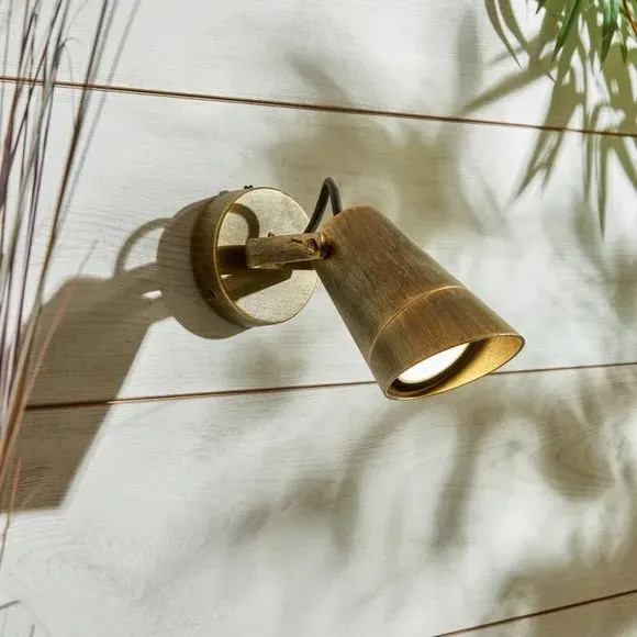 Industrial LED Wall Light - Gold, Brass image