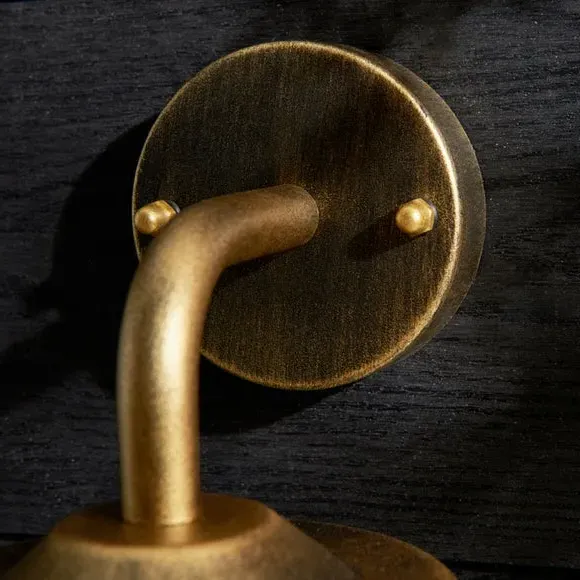 Industrial Outdoor Wall Light - Antique Gold, Metal