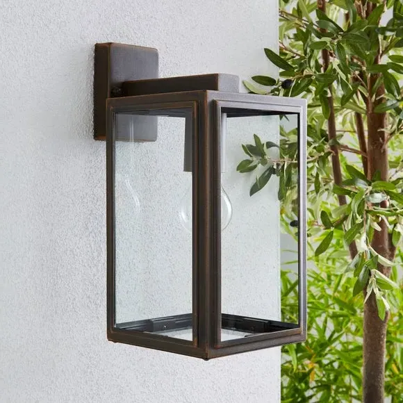 Industrial Outdoor Wall Light - Bronze, Metal