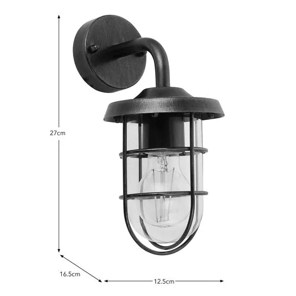 Industrial Outdoor Wall Light - Bronze, Metal