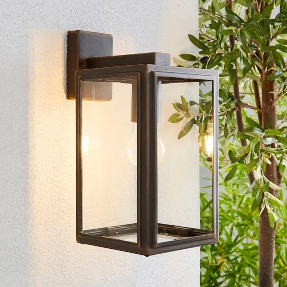 Industrial Outdoor Wall Light - Bronze, Metal image