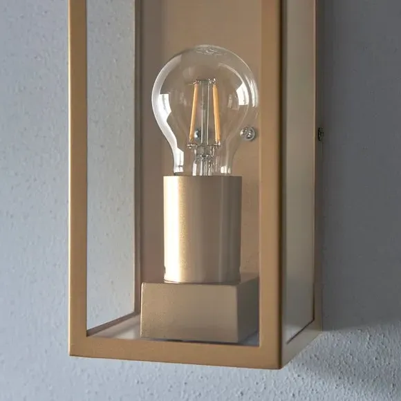 Industrial Outdoor Wall Light - Gold, Metal