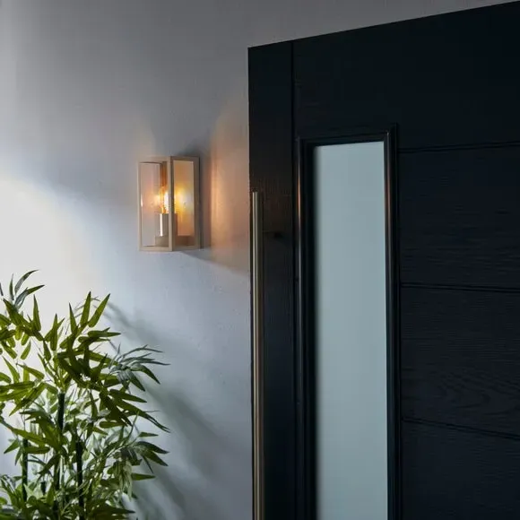 Industrial Outdoor Wall Light - Gold, Metal