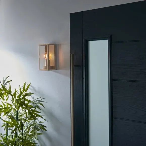 Industrial Outdoor Wall Light - Gold, Metal