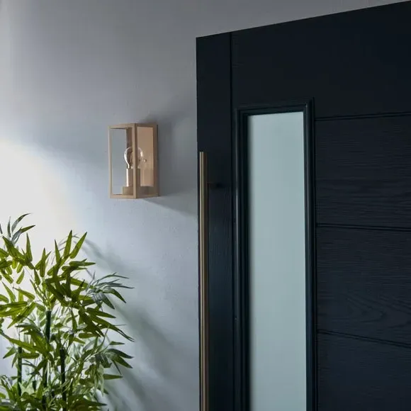 Industrial Outdoor Wall Light - Gold, Metal