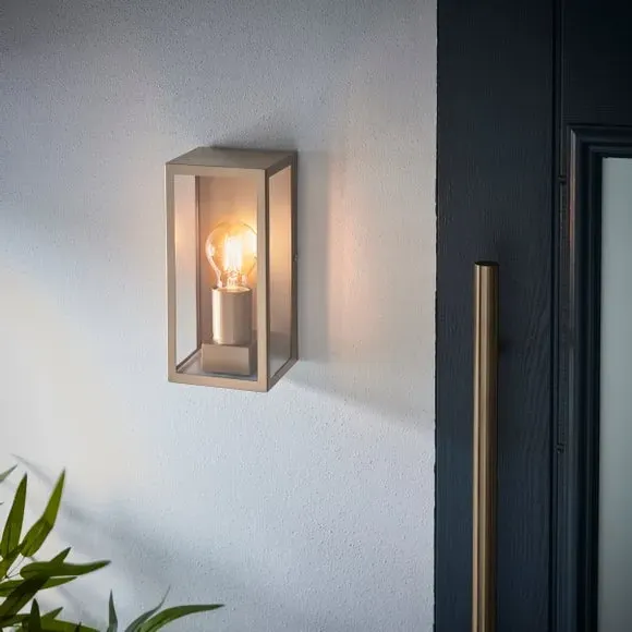 Industrial Outdoor Wall Light - Gold, Metal image