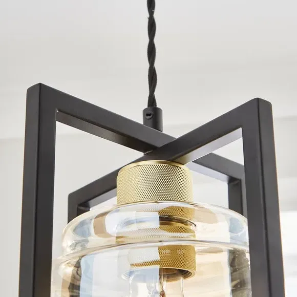 Industrial Pendant Light - Black, Glass