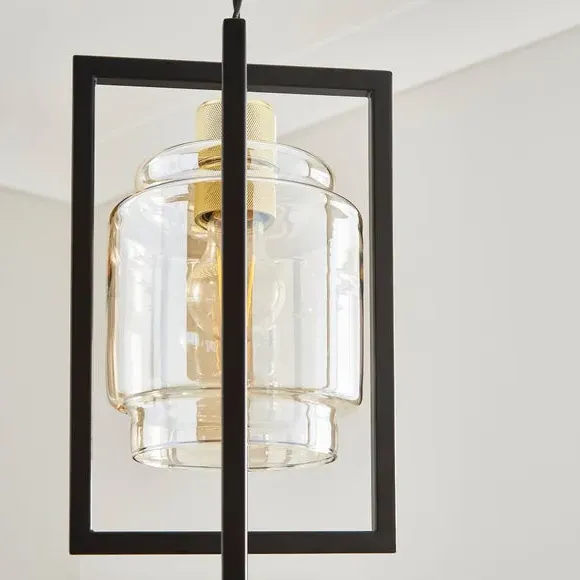 Industrial Pendant Light - Black, Glass