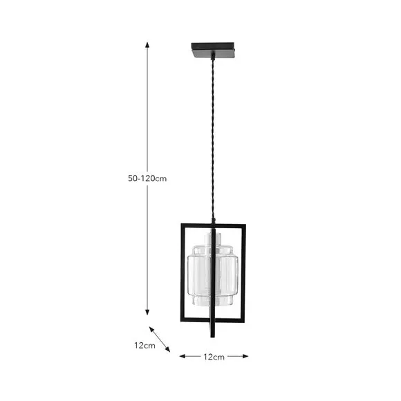 Industrial Pendant Light - Black, Glass