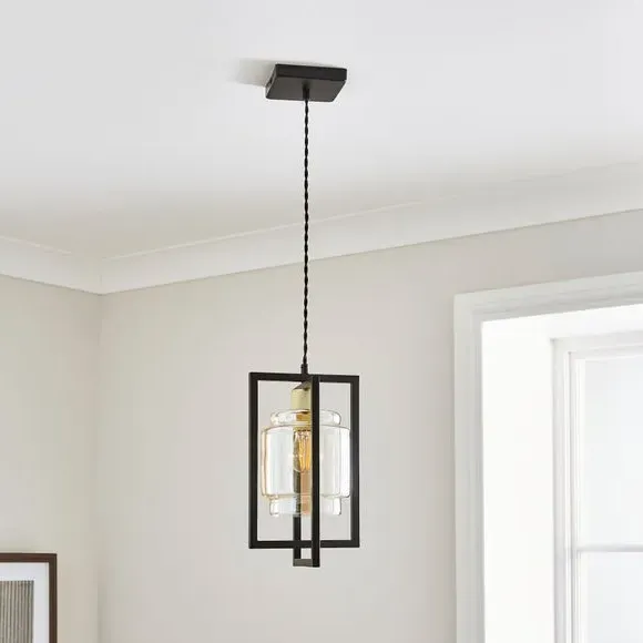 Industrial Pendant Light - Black, Glass image