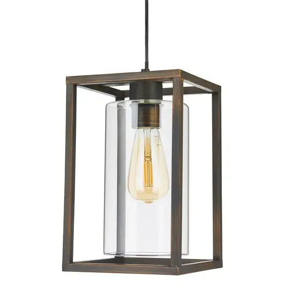 Industrial Pendant Light - Brown, Metal