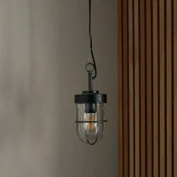 Industrial Pendant Light - Pewter, Glass