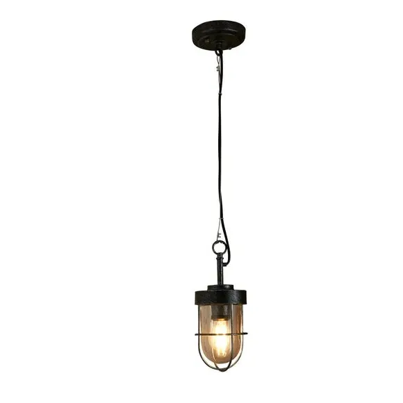 Industrial Pendant Light - Pewter, Glass