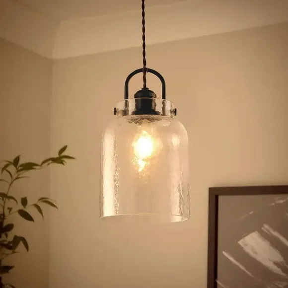 Industrial Pendant Shade Easy Fit - Black, Glass