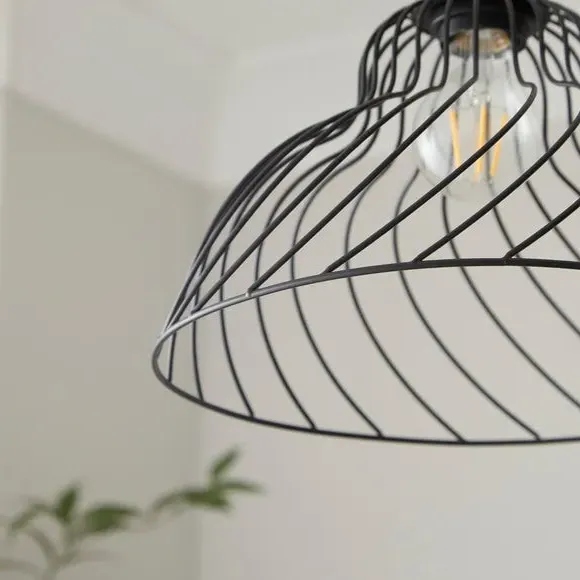 Industrial Pendant Shade Easy Fit - Black, Metal