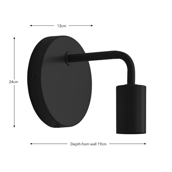 Industrial Plug-In Wall Light - Black, Metal