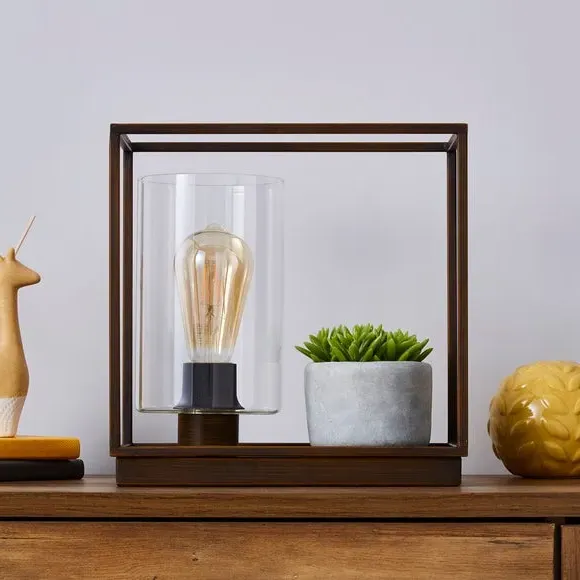 Industrial Shelf Table Lamp - Bronze, Metal