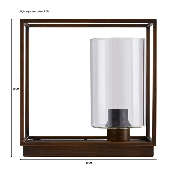 Industrial Shelf Table Lamp - Bronze, Metal