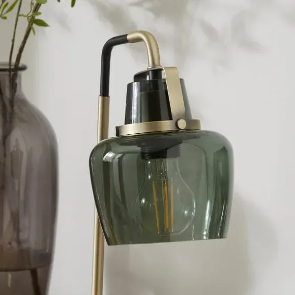 Industrial Table Lamp - Bottle Green, Glass