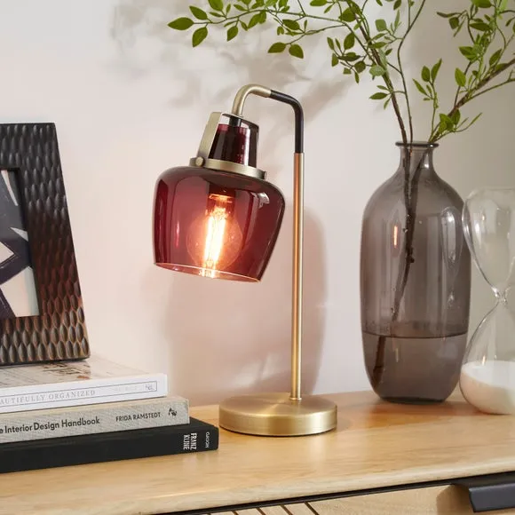 Industrial Table Lamp - Mulberry, Glass