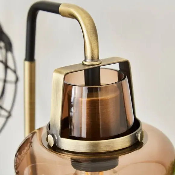 Industrial Table Lamp - Smoke, Glass