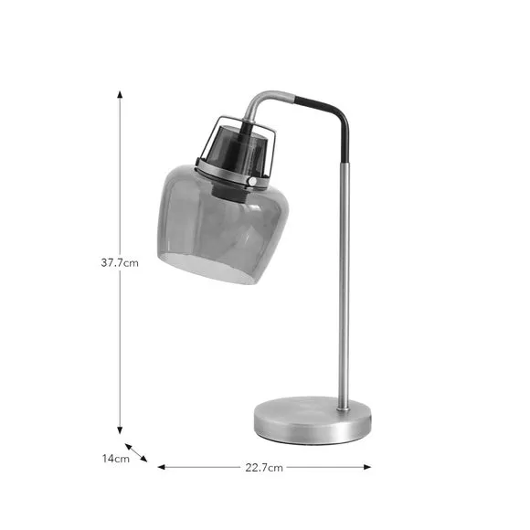 Industrial Table Lamp - Smoke, Glass