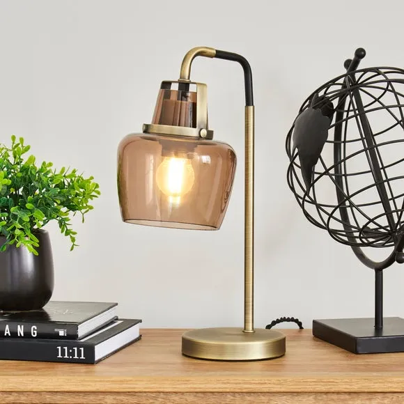 Industrial Table Lamp - Smoke, Glass