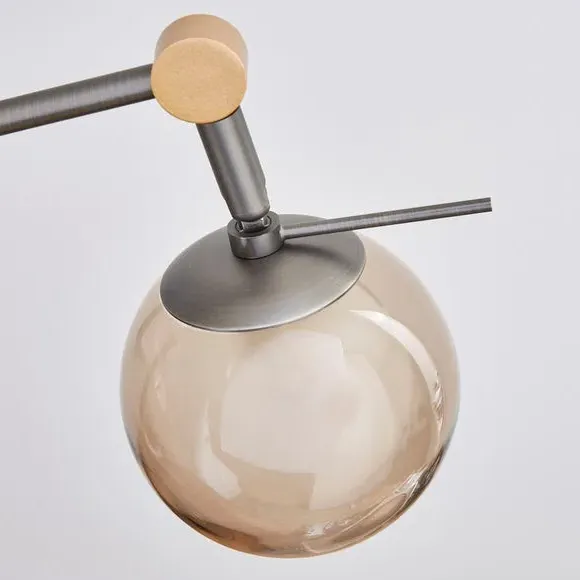 Industrial Table Lamp with Globe - Smoke, Metal