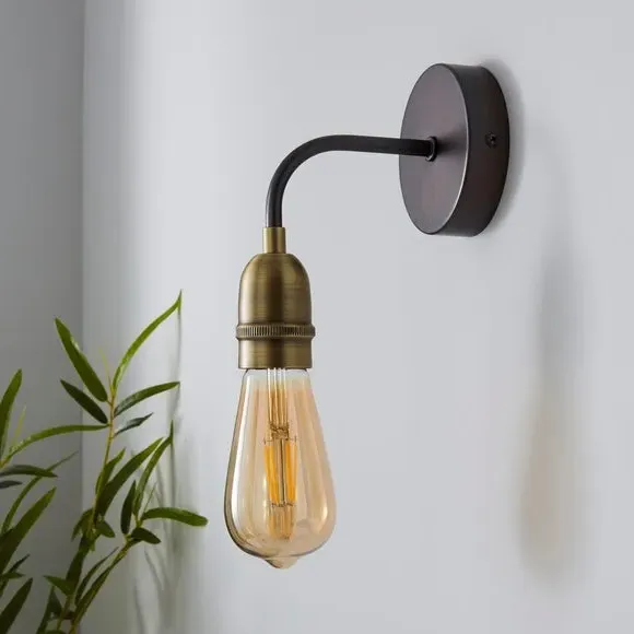 Industrial Wall Light - Antique Brass, Metal
