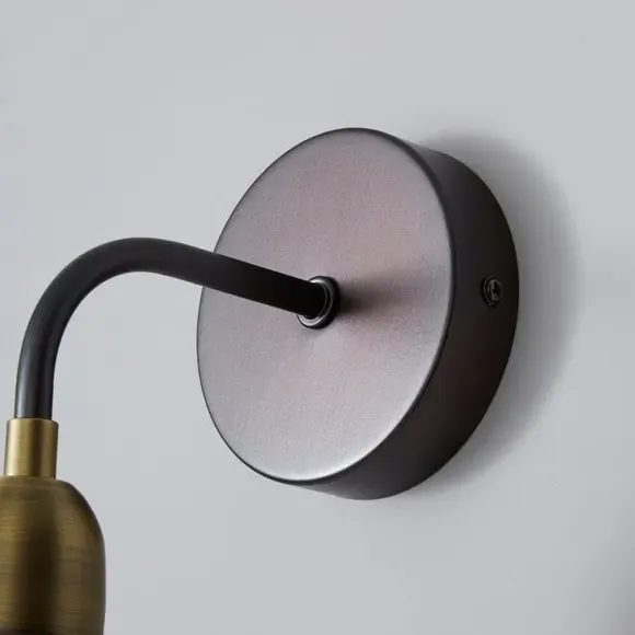 Industrial Wall Light - Antique Brass, Metal