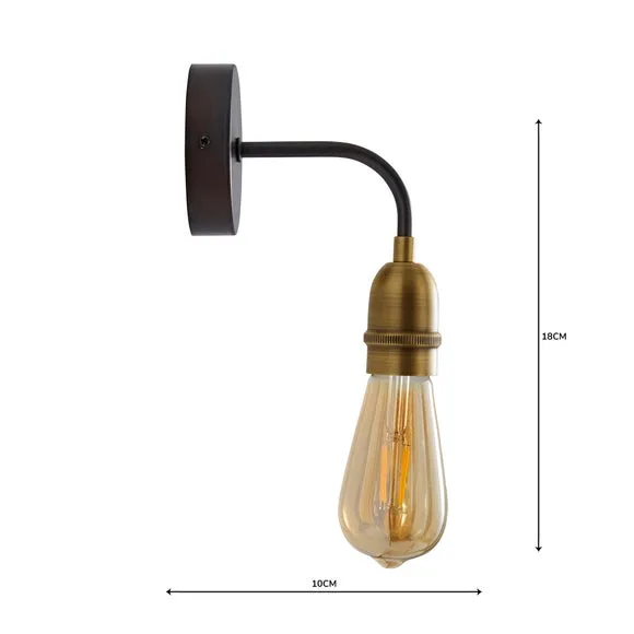 Industrial Wall Light - Antique Brass, Metal