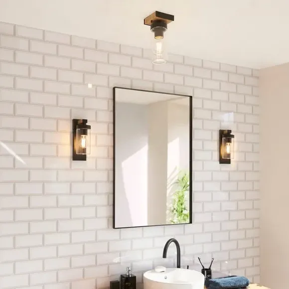 Industrial Wall Light - Black, Metal